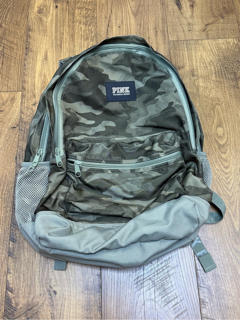 PINK Victoria's Secret Olive Green Camo Campus Backpack